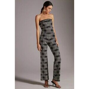 Art-Deco-Inspired Anthro Another Girl Bandeau Jumpsuit S Festival Indie Sleaze